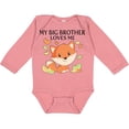 thumbnail image 3 of Inktastic My Big Brother Loves Me- little fox Boys or Girls Long Sleeve Baby Bodysuit, 3 of 5