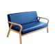 thumbnail image 4 of Sofá De Cuero Para Ocio Con Reposabrazos Para Habitación De Invitados, Recepción, Hogar, Marco Azul Y Beige, 4 of 8