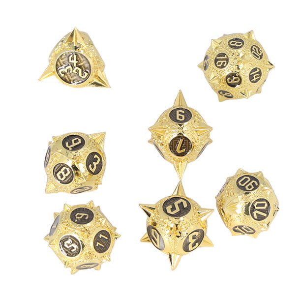 Dados De Juego De Mesa De Metal, Juego De Dados De Metal Portátil De Desplazamiento Equilibrado De 7 Piezas Poliédricas De Larga Duración Para Niños Para Juegos De Rol ANGGREK Descripción de la referencia