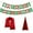 A, variant on Hometravel Giant Skeleton Christmas Outfit, 3-Piece Scarf and Santa Hat Set, Themed Accessories for 12-FT Halloween Decor, Seasonal Display, Yard Decoration