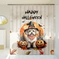 thumbnail image 3 of Happy Halloween Bichon Frise Witches Hat Pumpkin Carving Shower Curtain Bichons Dog Lovers Gifts Idea Waterproof Bathroom Bathtub Curtain - 02019, 3 of 5