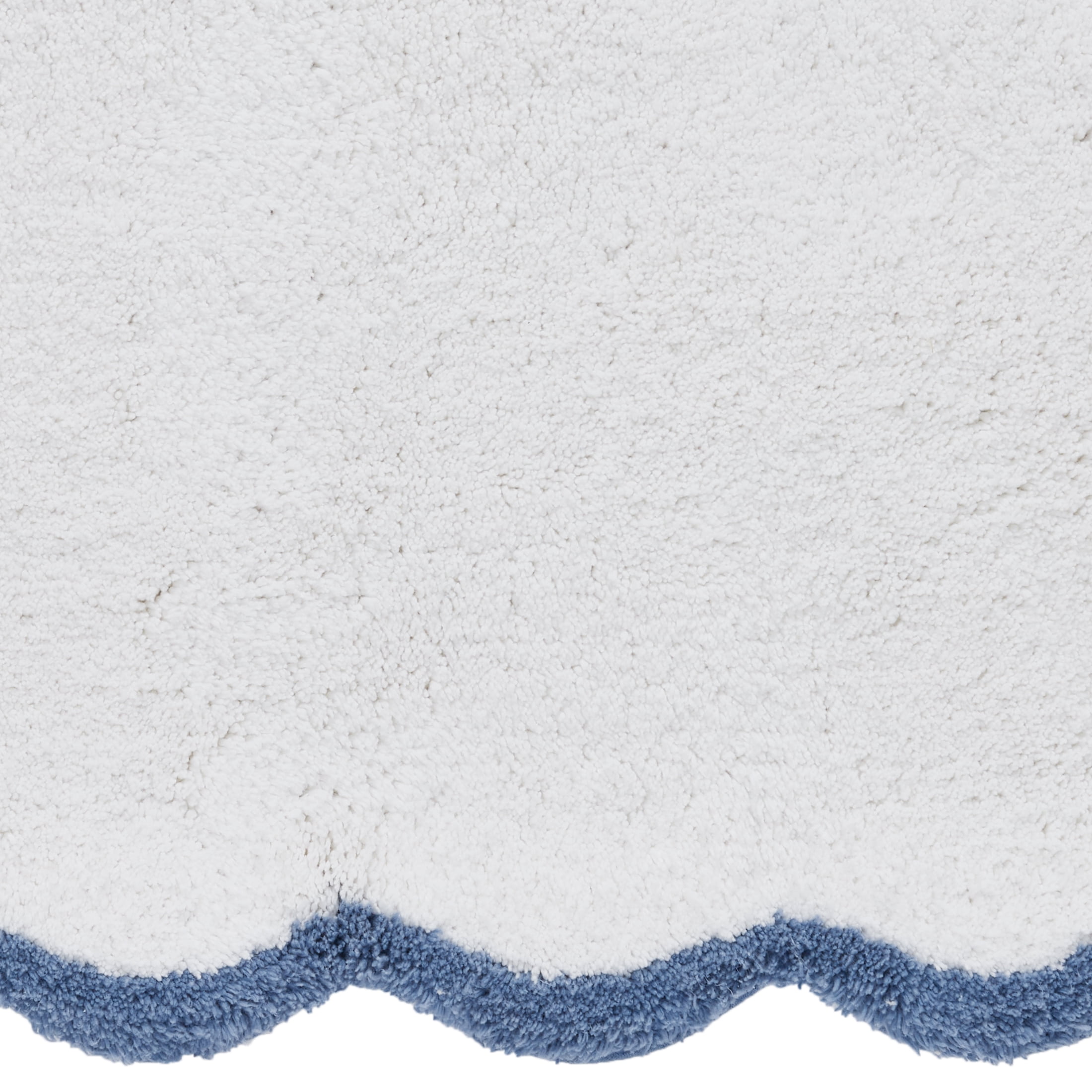 My Texas House Whitney Blue Scallop Cotton Bath Rug, 20" x 32"