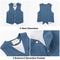 thumbnail image 5 of LOLANTA Boys Linen Suit 4 Piece Summer Gentleman Outfit Kids Dress Vest Shirt Shorts Set for Beach Wedding Graduation, 5 of 7