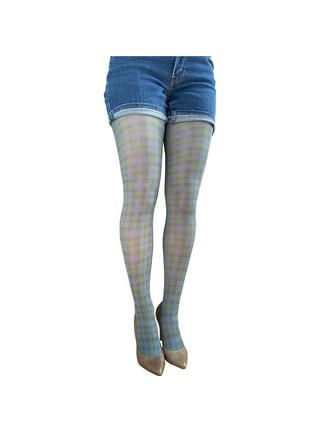 Joyspun Women's Plaid and Opaque Tights, 2-Pack, Sizes S to 3XL 