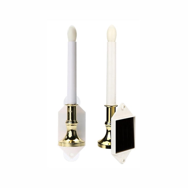 De Luz De Vela Led Solar Velas De Energía Solar Lámpara De Noche Romántica Sin Llama Lámpara De Pared Luz De Vela Parpadeante Con Ventosas Para Decoración De Ventanas Interiores Al Aire Libre 2 Piezas Methold HA014893-00