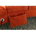 thumbnail image 5 of Modern Orange Chaise Lounge Chair Indoor, Ergonomic Power Massage Leisure Chaise with Timed Remote Control, Lounge Upholstered Sofa Couch with Pocket and Metal Legs for Office Living Room, 5 of 9