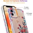 thumbnail image 3 of Case for iPhone 11, Colorful Retro Oil Painting Printed Flower Laser Beam Glossy Pattern Cute Curly Waves Border Exquisite Phone Cover Stylish Durable TPU Protective Case for Girls Women-Beige, 3 of 11
