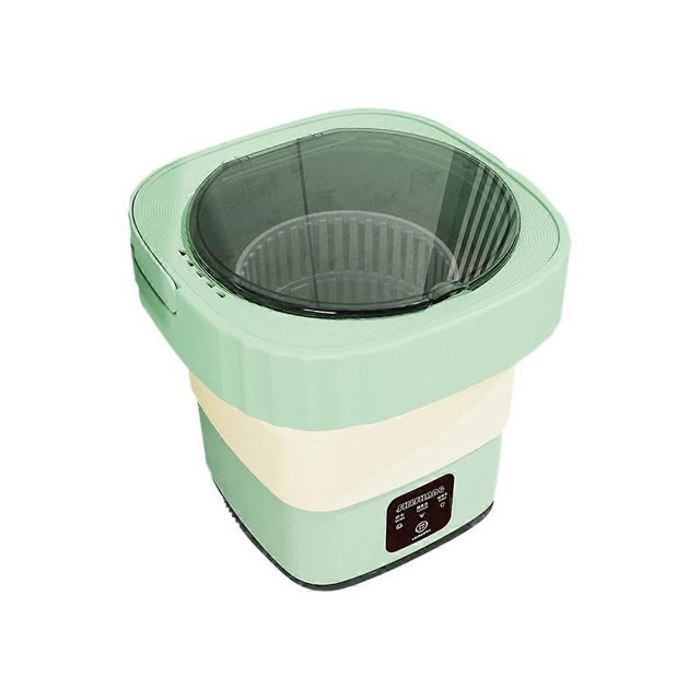 Lavadora portátil Mini lavadora secadora plegable Lavadora de cubo de elución pequeña para dormitorio de apartamento Verde, Verde