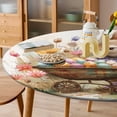thumbnail image 4 of Easter Bunnies Rabbits Round Fitted Tablecloth with Elastic Edged & Backing, Round Table Cover for Indoor Outdoor Patio Use Fits Tables up to 40" - 54" Diameter, 4 of 5