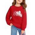 thumbnail image 3 of Spazoro Kids Girls Sweatshirts, Valentine's Day Crew Neck Heart Print Long Sleeve Casual Blouses Tops for Child Girls Red Size 7 T, 3 of 3
