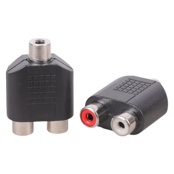 3.5mm Female To 2RCA Female Red And White Dual-channel Conversion Plug 2Pcs