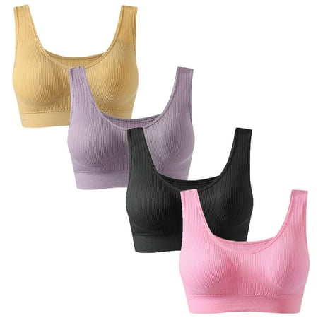 

Xmarks Seamless Sports Bra Wirefree Yoga Bra with Removable Pads for Women 4 Pieces 85/38CD 90/40A