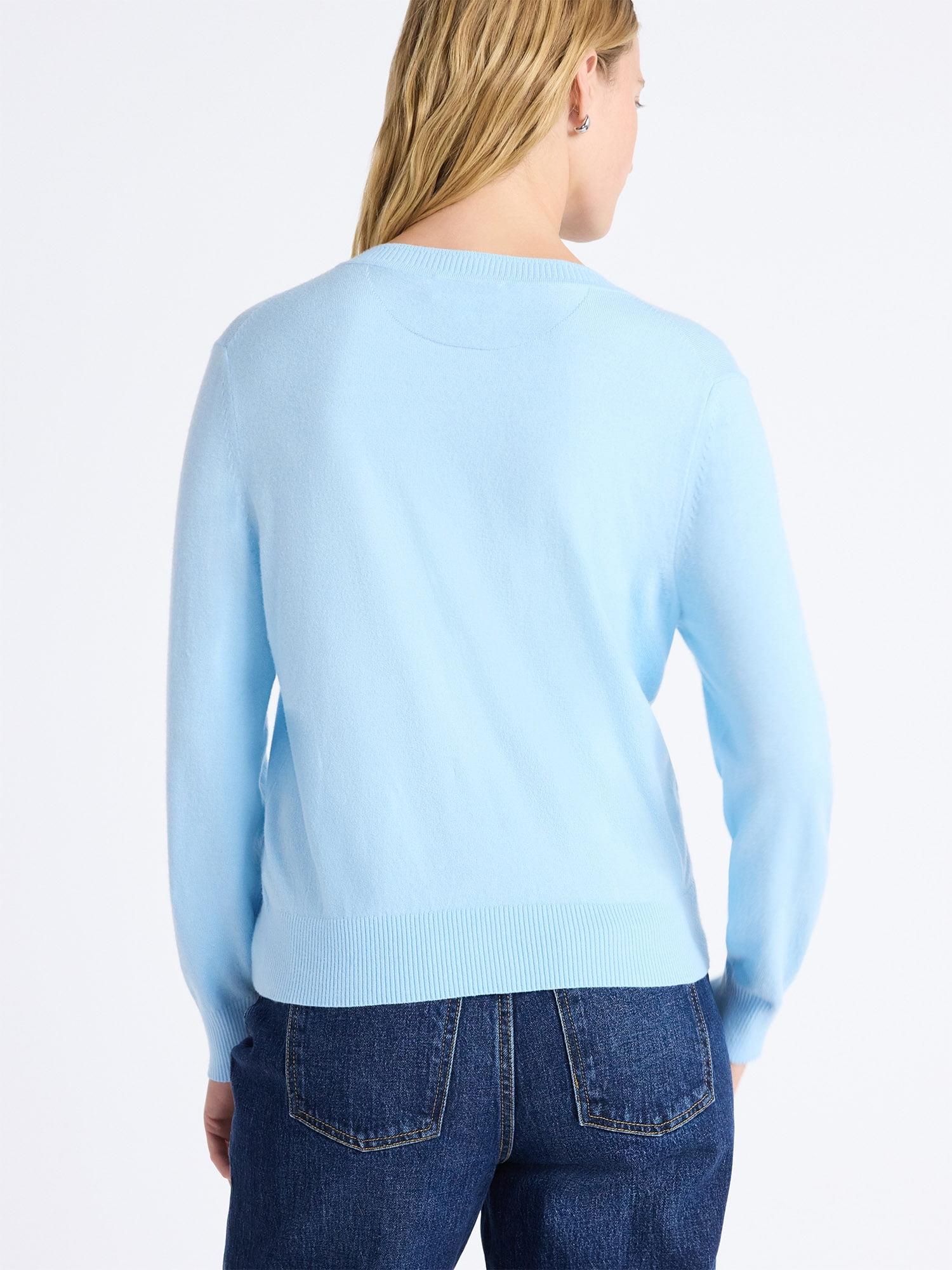 Free Assembly Women's Solid, Stripe, & Print Classic Cozy Yarn Cardigan Sweater, Lightweight, Sizes XS-4X