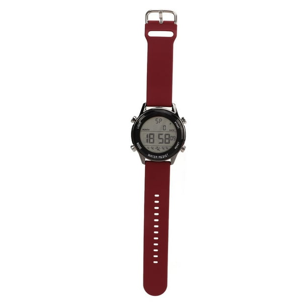 Reloj cronógrafo digital WR50M impermeable luminoso pantalla grande reloj deportivo al aire libre para hombres vino rojo YUNYI BRAND Deportes