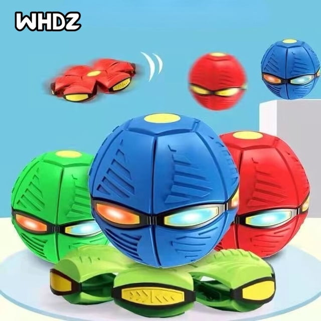 UFO Flat Throw Disc Helicopter Ball with LED Light Magic Ball Toy Kid Outdoor Garden Beach Game Children's Sports Balls heqiyong LED