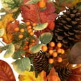 thumbnail image 6 of Northlight Berries and Pine Cones Artificial Maple Leaf Fall Harvest Wreath - 26" - Unlit, 6 of 9