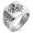 Silver, variant on Stainless Steel Odin's Sleipnir Horse Viking Norse Geometric Pattern Biker Style Polished Ring