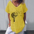 thumbnail image 2 of Pompotops Mode Femmes Print Manches Courtes en Vrac Col Rond T-shirt Top Chemisier, 2 of 6
