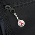 thumbnail image 3 of Red Awareness Ribbon Drug Free HIV AIDS Antiqued Charm Clothes Purse Suitcase Backpack Zipper Pull Aid, 3 of 3