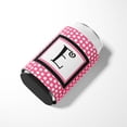 thumbnail image 3 of Letter E Monogram - Pink Black Polka Dots Can or Bottle Hugger, 3 of 5