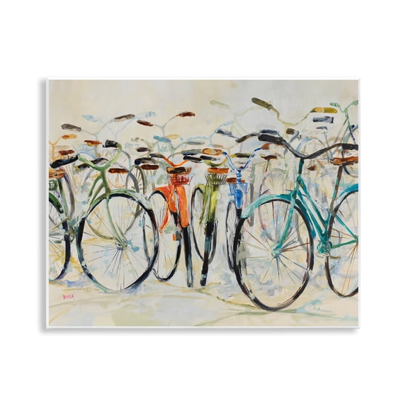 Stupell Industries Abstract Expressive Bicycles Transportation Painting Unframed Art Print Wall Art, 14 x 11
