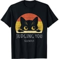 thumbnail image 1 of Camiseta divertida de gato negro juzgando que silenciosamente sarcástico, 1 of 2