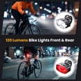 thumbnail image 3 of DAYBETTER Bike Lights Set, 120 Lumens Rechargeable Bicycle Lights Front and Rear, 4+6 Lighting Modes, IPX4 Waterproof, Easy to Install for Night Riding Commuting, 3 of 6