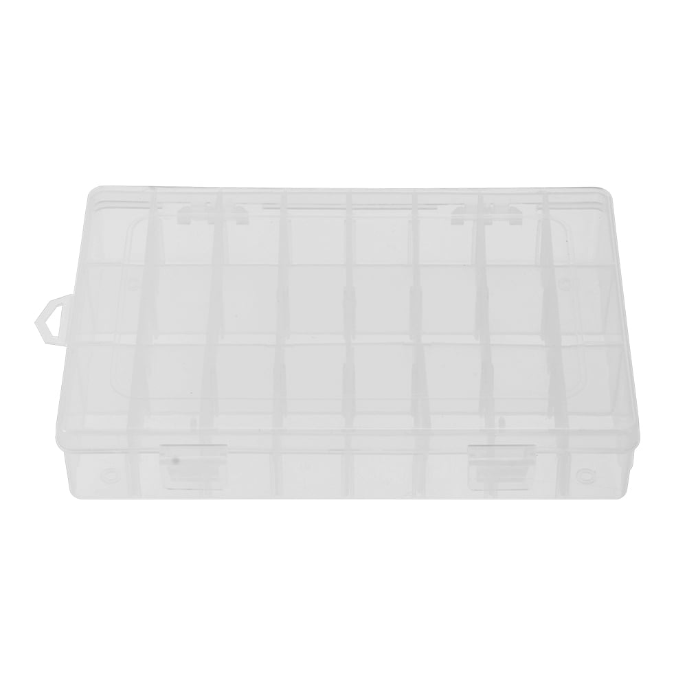 24 Slot Grid Plastic Jewelry Bead Storage Box Case Craft Organizer Container 
