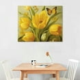 thumbnail image 2 of JEUXUS Yellow Flower and Butterfly Canvas Wall Art Yellow Flowers Watercolor Wall Decor Poster Flower Abstract Flower Floral Canvas Prints Yellow Tulip Plants Wall Decor for Home Decor Noframe, 2 of 4