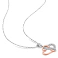 thumbnail image 3 of Everly Women's 1/7ct TW Diamond Two-Tone Sterling Silver Interlocking Heart Pendant with Chain, 3 of 9