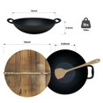 thumbnail image 2 of Keleday Wok De Hierro Fundido De 14 Pulgadas Con Tapa Woks Y Sartenes Para Saltear Pre-Sazonados Antiadherentes Con 2 Asas Wok De Hierro Fundido Hecho A Mano Chino Sin Recubrimiento Adecuado Para Toda, 2 of 5