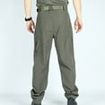 thumbnail image 4 of Men's Tactical Cargo Pants Solid Color Lightweight Hiking Pants Outdoor Work Trousers with Multi Pockets Green L, 4 of 5