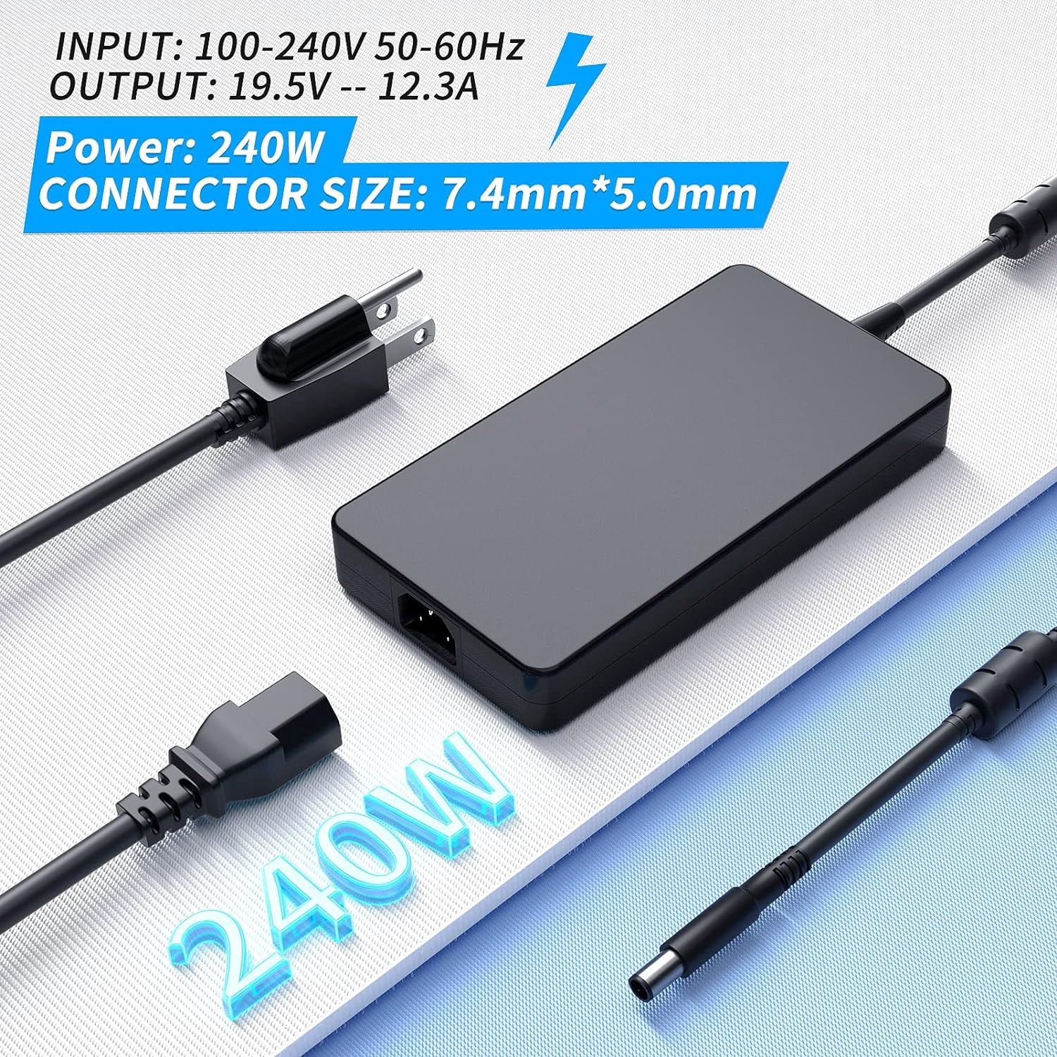 19.5V 12.3A 240W 7.4mm*5.0mm Laptop AC Adapter Charger for Dell Alienware 13 R2 R3 0J211H 17 R2 R3 R5 M17 m15X 0U896K m17 R2 m15 R3 R2-M18X 17 R2 PA9E i7-3920XM R2-M17X M17X R3 R4 M18x-0136 M18x R1