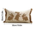 thumbnail image 3 of Funda de cojín bordada con conejito de algodón y lino, funda de almohada de poliéster, 3 of 6