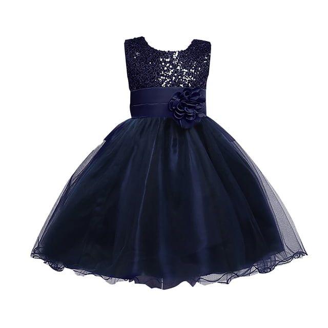 Coerni Robes de Soirée Sans Manches pour Filles Jolies Robe Princesse Smockée en Tulle à Sequins Robes de Fête de Mariage