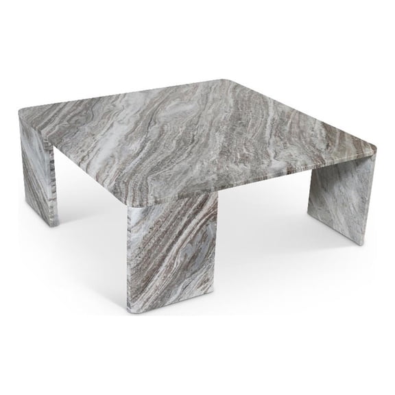 Meridian Furniture Livorno Brown Genuine Marble Coffee Table