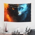 thumbnail image 2 of Easygdp Red And Blue Fire Cat Tapestry Wall Hanging, Wall Tapestries for Bedroom Aesthetic Living Room Office Decor 60x40in, 2 of 8