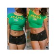 thumbnail image 2 of Wangsaura T-Shirt Court Letter Flag pour Femmes Manches Courtes Col Rond Contraste de Couleur Streetwear, 2 of 7
