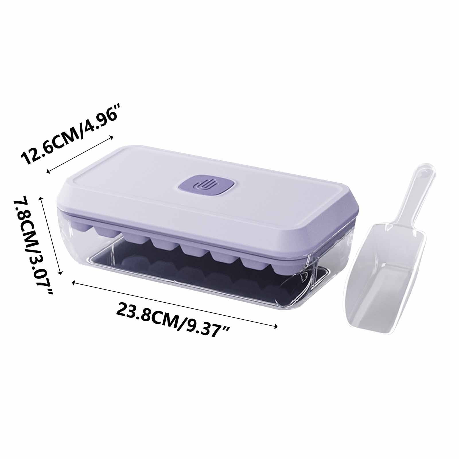 SPOORYYO Ice Mold Tray 32 Compartments Press Design, Food Grade Safe, Easy Release Ice Maker with Ice Shovel for Home Refrigerator Storage