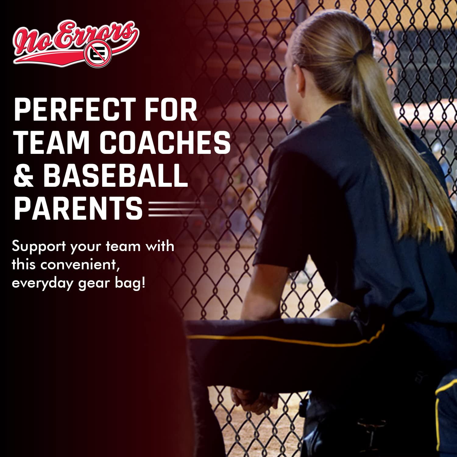 Coaches Ball Buddy Baseball Coach Bag - Heavy Duty Baseball Equipment Bag for Coaches with Built-in Cooler - Holds 6 Gallon Bucket of Balls and Coaching Equipment
