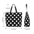 thumbnail image 6 of Bingfone Canvas Tote Bag For Women With Inner Pocket Aesthetic Cute Shopping Tote Bags Reusable Grocery Bags-Black And White Polka Dot, 6 of 9