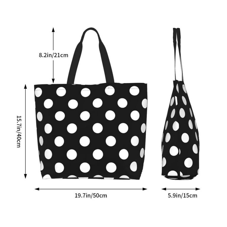 Xecao Black and White Polka Dot for Tote Bag for Women, Tote Xecao Black and White Polka Dot for Tote Bag for Women, Tote