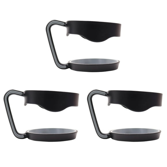 3PCS Tumbler Handles Beer Mug Handle Anti-Slip Adjustable Travel Mug Handle (Black)