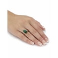 thumbnail image 3 of PalmBeach Jewelry Oval-Cut Green Emerald and White Topaz Two-Tone Split-Shank Cocktail Ring 8.46 TCW Gold-Plated Sterling Silver, 3 of 5