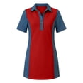 thumbnail image 5 of Ovbmpzd Imitation Denim Womens Summer Dresses Red Loose Fitting Collared Mini Shift Casual&nbsp;Dresses&nbsp;for Women, 5 of 6