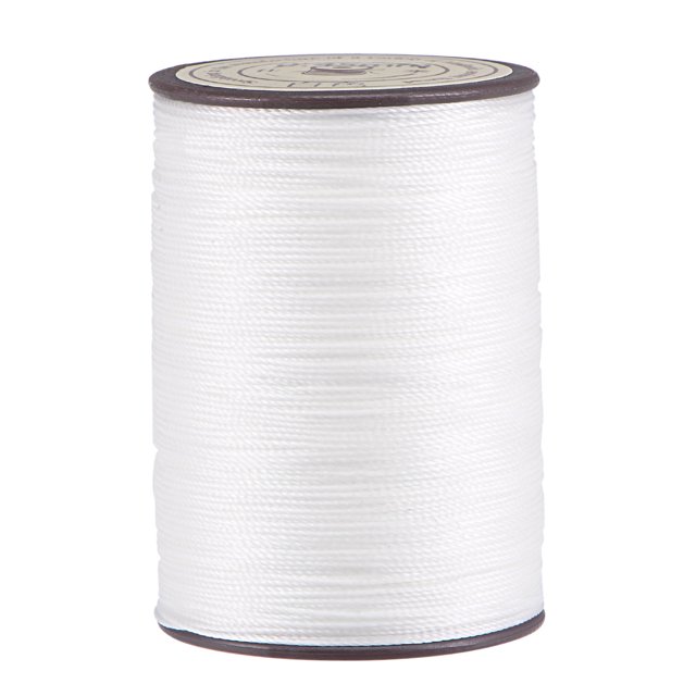Unique Bargains White Thin Waxed Polyester Thread, 175 Yards 0.45mm String Cord