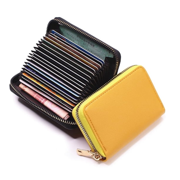 Monedero para tarjetas, monedero para mujer, pequeño y de gran capacidad, tarjetero multitarjeta, ultrafino, sencillo, de color sólido, para carnet de conducir de hombre