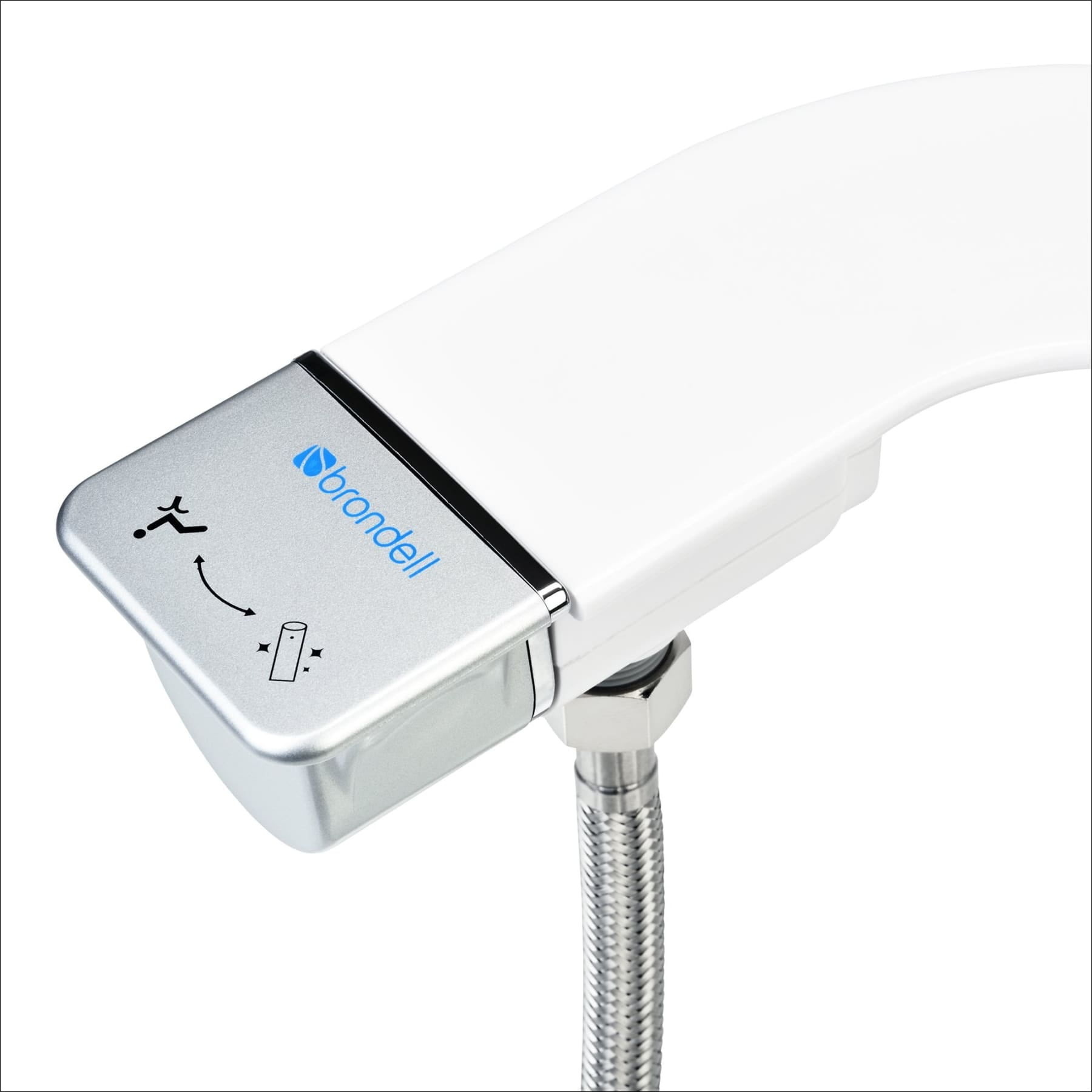 Brondell Bidet - Thinline SimpleSpa SS-150 Fresh Water Spray Non-Electric Bidet Toilet Attachment in White with Self Cleaning Nozzle
