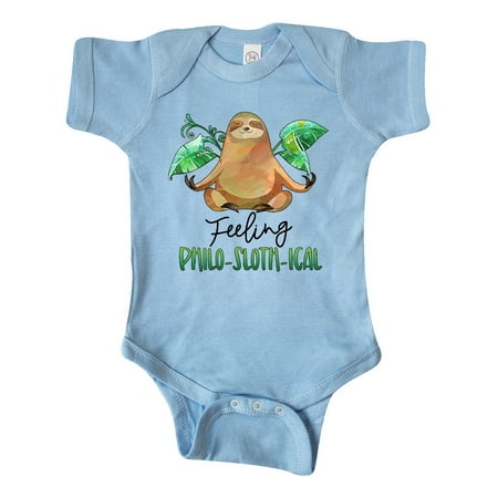 

Inktastic Feeling Philo-Sloth-ical Funny Sloth with Plants Gift Baby Boy or Baby Girl Bodysuit