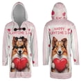 thumbnail image 3 of Happy Valentine's Day Collie Brings Love Heart All Over Print 3D Hooded Duffle Toggle Coat Collie Dog Lover Gifts Idea - 02028, 3 of 6